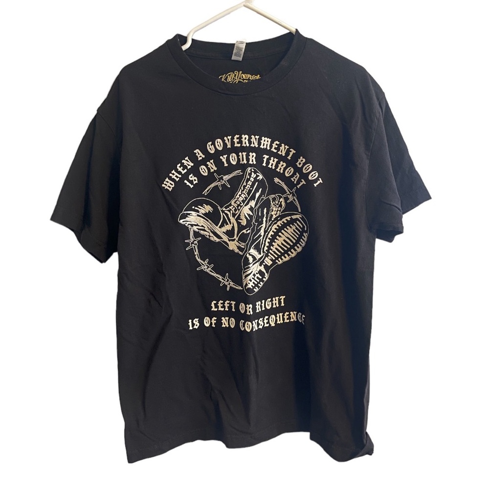KYODT Men’s Large Government Boot Crew Neck Black Tee